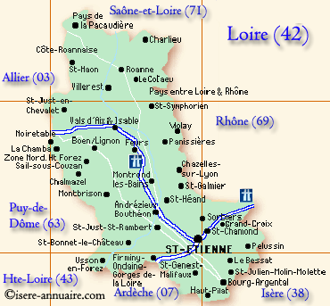 Carte Auvergne-Rhone-Alpes Loire 42